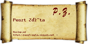 Peszt Zéta névjegykártya